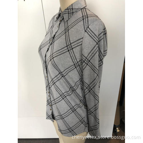 Grey temperament long sleeve shirt
